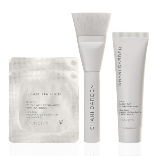 SHANI DARDEN SKIN CARE Triple Acid Peel - 2-Step Exfoliating Treatment with Mandelic, Lactic & Glycolic Acids | Includes Kaolin Clay Mask & Brush (0.5 fl oz)