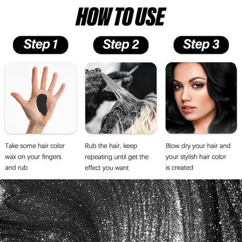 Skiennix Temporary Hair Color Wax - Black Hair Dye for Kids | Perfect for Halloween & Cosplay (120g)