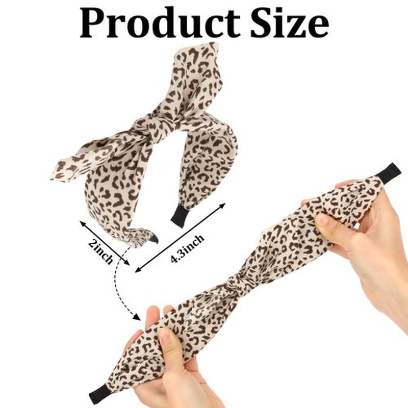 Jaciya Leopard Bow Headbands for Women Cheetah Print Headbands Cute Knotted Headband with Bow Leopard Print Gifts