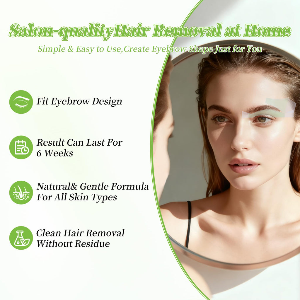 Eyebrow Wax Strips - 88 Strip Eyebrow & Upper Lip Hair Remover with 4 Soothing Wipes | Natural Beeswax Formula | Painless at Home Hair Removal for Women & Sensitive Skin | Lasts 6 Weeks