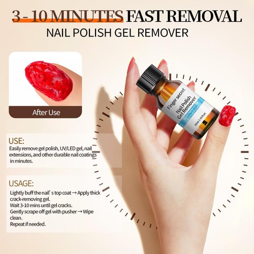 CARMEIN Gel Nail Polish Remover Set, Multi-Use Nail Polish Remover, Professional Liquid Formula for Natural & Long-Lasting Gel Nails（Gel Nail Polish Remover Set)