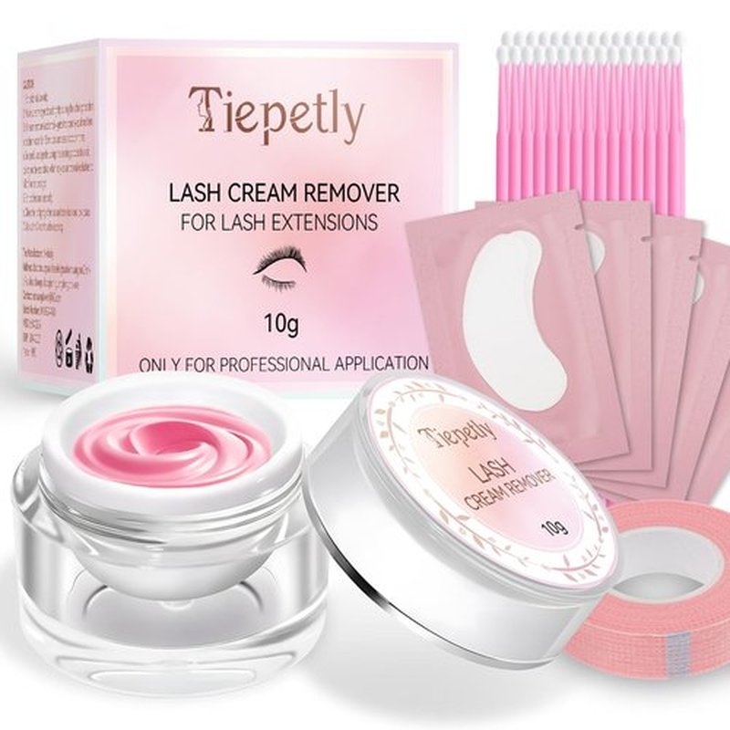 Bellisinno Eyelash Remover for Extensions 10g, Eyelash Extension Remover Rose Scent, Lash Remover for Lash Extensions with Eye Pads, Non-Irritating, No Residual Fast Remover Kit