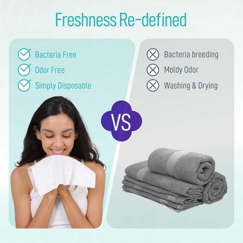 PureSoftness Luxuriously Soft Disposable Face Towel, 100% Cotton, Extra Large 12" x 10" Ultra Soft Dry Wipe for Face Wash, Makeup Remover, Bio-Based Towelette for Sensitive Skin 80 Count (1 Pack)