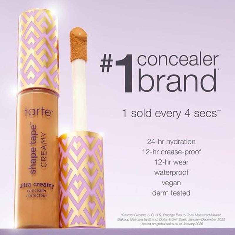 Tarte Shape Tape Creamy Concealer - Full Coverage Hydrating Makeup with Built-In Eye Cream | 24HR Matte Finish