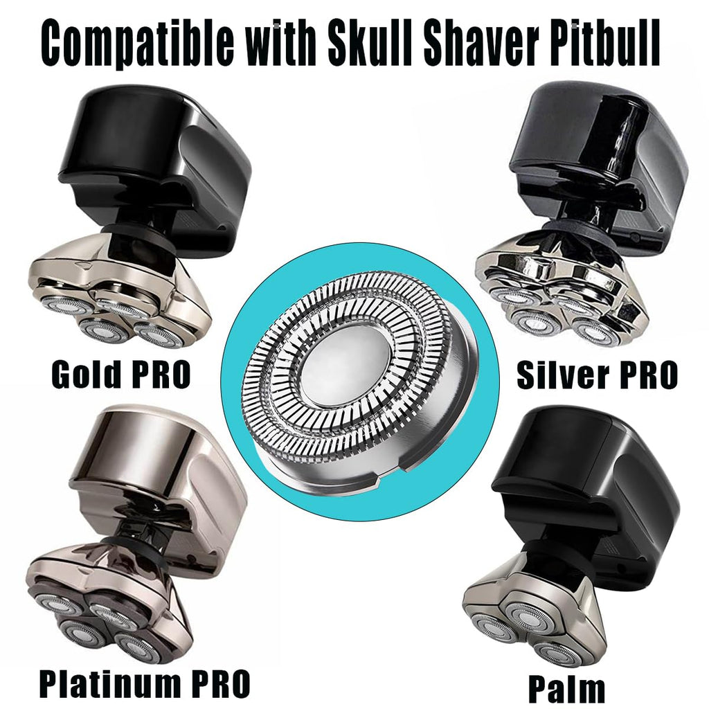 Shaver Replacement Blades compatible with Skull Shaver Pitbull Gold Pro Shaver ，Men's Electric Shaver Replacement Heads,Replacement Heads for Electric Shavers，8Count