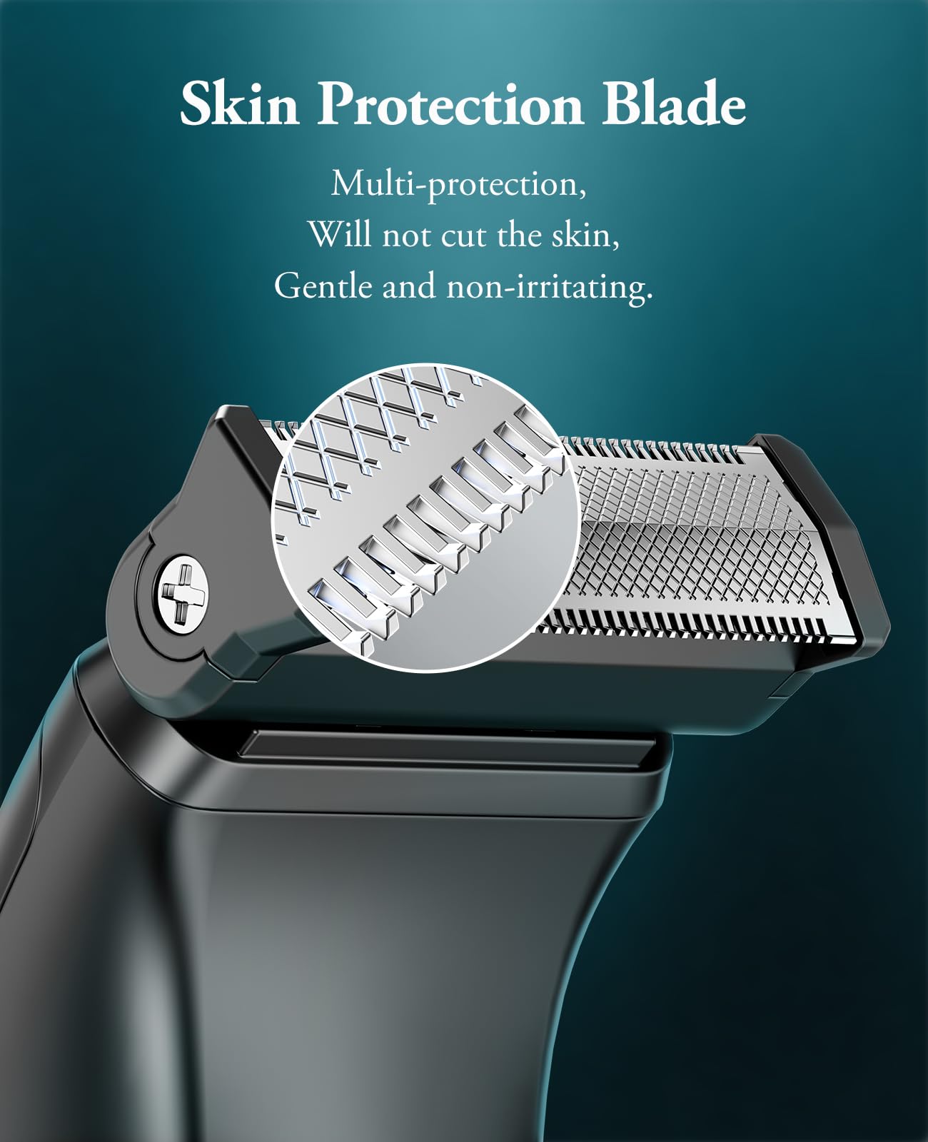 kensen Body Hair Trimmer for Men - 6.0 Upgraded Groin & Pubic Hair Trimmer, 2-in-1 Professional Dual-Head Body Shaver IPX6 Waterproof Wet/Dry Use Rechargeable Versatile Ball Shaver (Green)