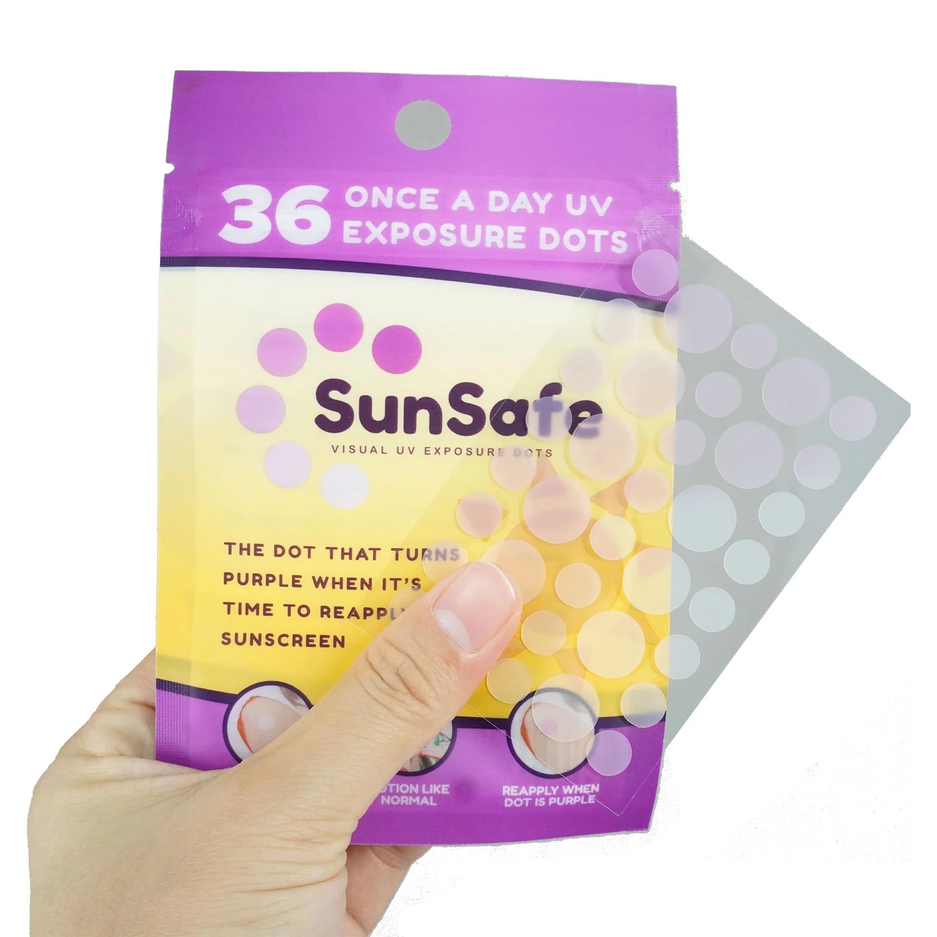 Sun Safe UV Dots - Water-Resistant Sunblock Stickers Protect Skin with SPF 30 Coverage- Track Sun Exposure with Easy-to-Use Sunscreen Dot- Ideal for Kids, Beach Days & Outdoor Fun