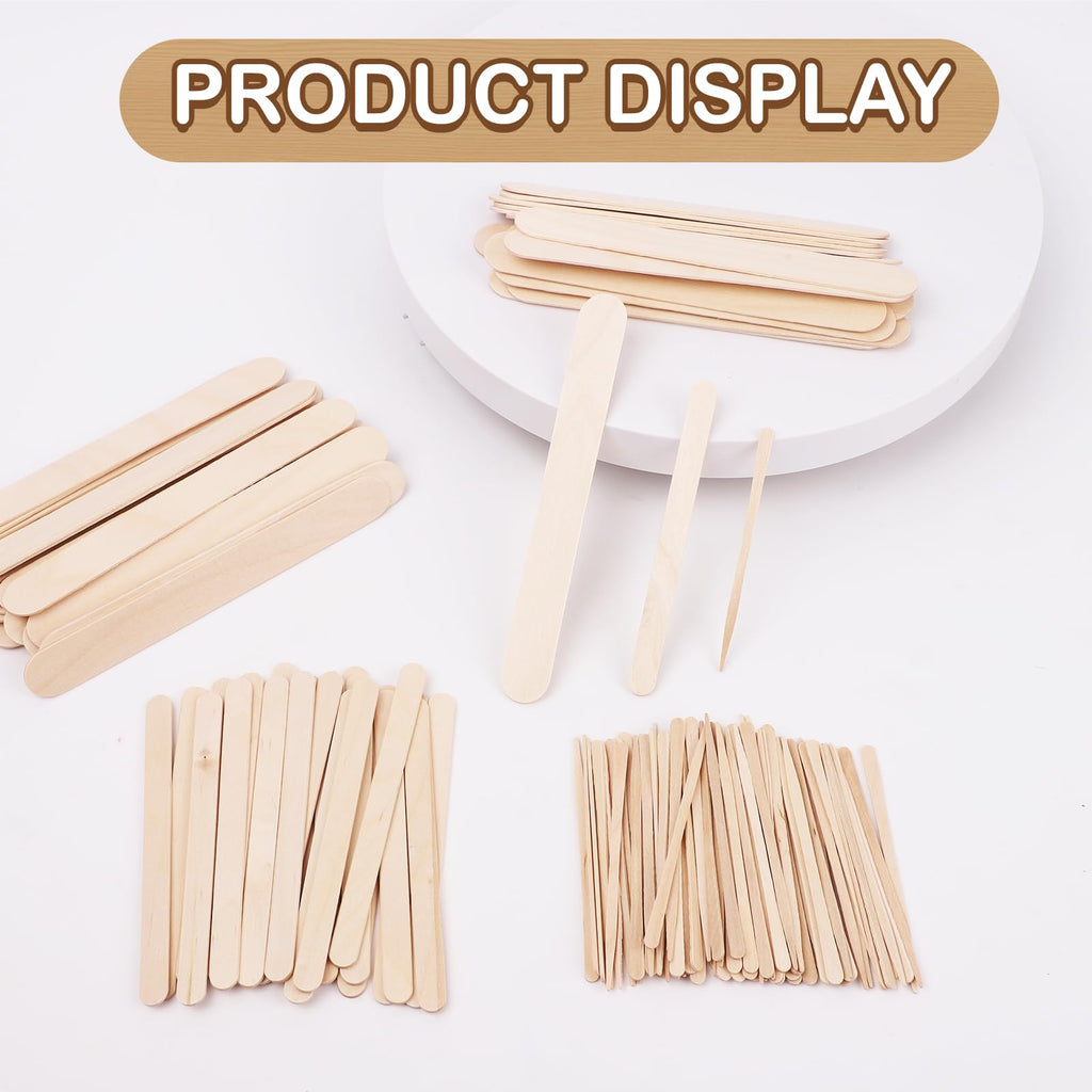 OPLCFO 2000pcs Wax Sticks for Hair Removal, 3 Style Popsicle Sticks for Waxing, Applicatorstick with Small Medium Large Sizes