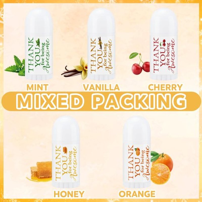 Swiffen 50 Pcs Valentines Day Mini Lip Balm Gifts Bulk Thank You Gifts Mini Lip Balm Pack Moisturizer Assorted Flavors Care Products for Teacher Baby Shower Coworkers Friend