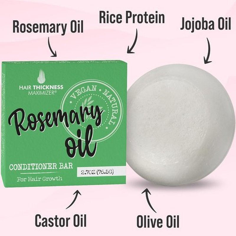 Skiennix Rosemary Oil Conditioner Bar - Eco-Friendly, Vegan, Color Safe | Strengthens & Hydrates Hair, USA Made