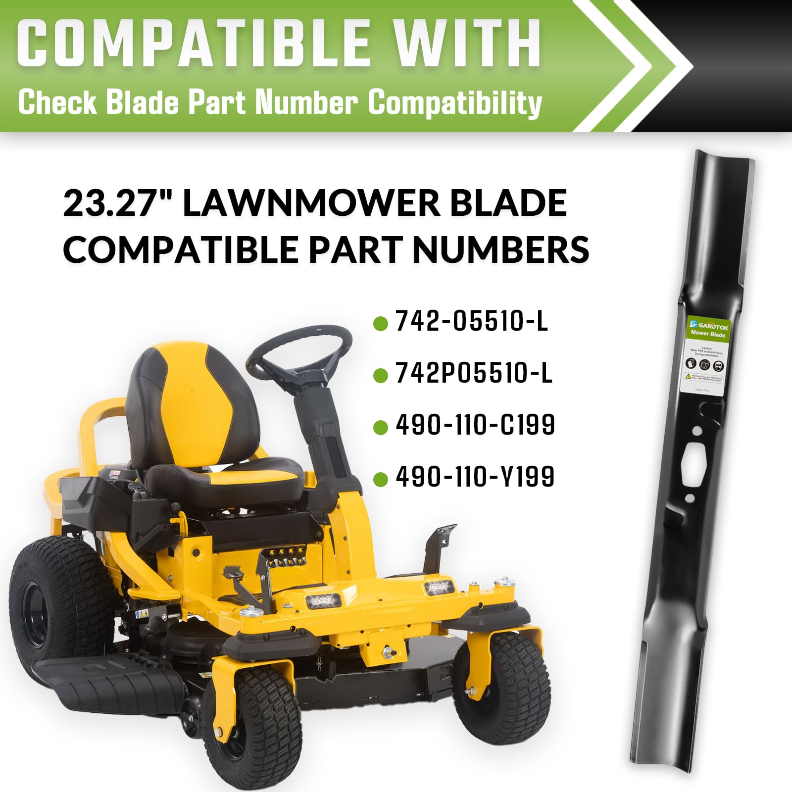 GardTok Low Lift Mower Blades for Cub Cadet MTD 742-05510-L 46 Inch Deck