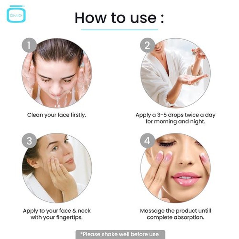 OMIC 10% Tranexamic Acid Serum for Face - 1 fl oz / 30ml - Skin Brightening Serum, For Brown Spots, Even Out Skin Tone - with Hyaluronic Acid, Glycerin, Natural formula