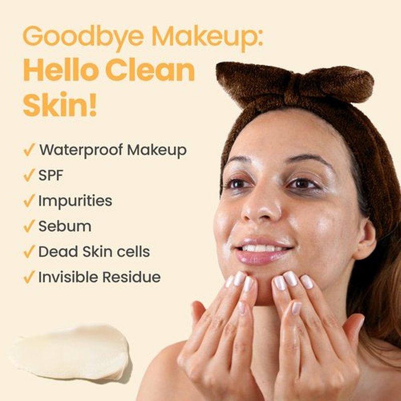 Honeyskin Honey Cleansing Balm Makeup Remover - Face and Eye Makeup Remover for Sensitive Skin Face Wash - Hydrating Facial Cleanser and Gentle to Face Makeup Melting Balm (4oz)