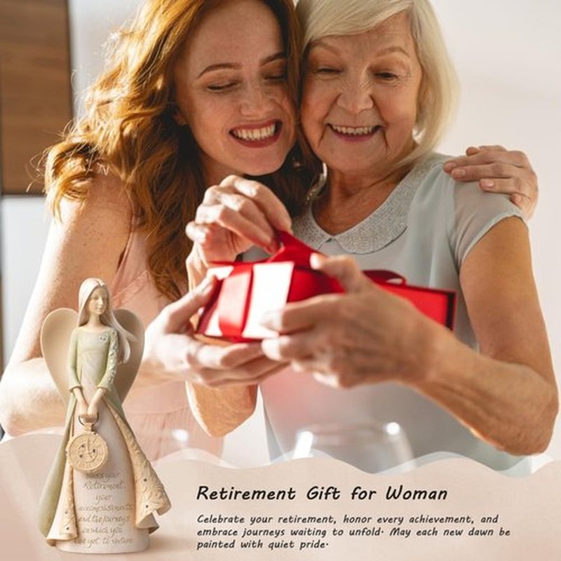 Retirement Gifts for Women - 6.5" Elegant Angel Figurine Set | Perfect for Coworkers, Teachers, Nurses & Friends