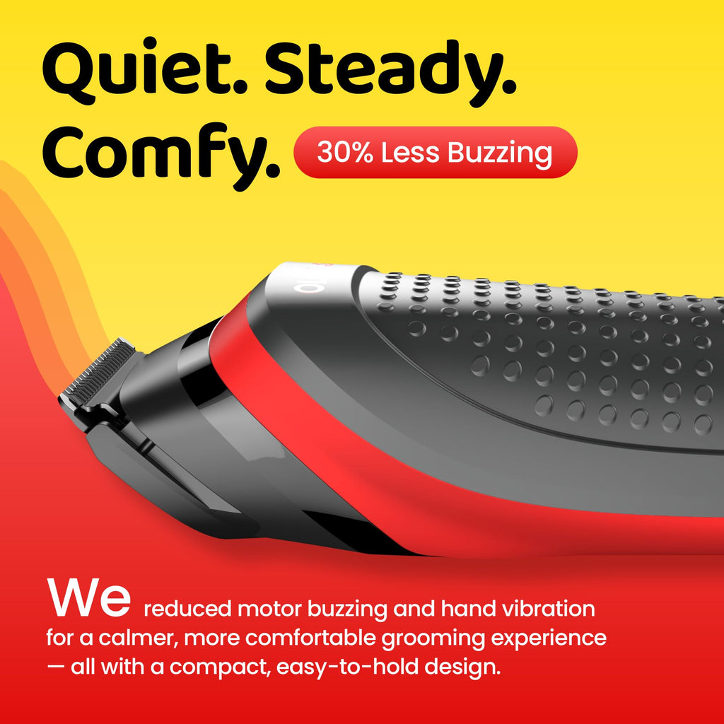 OLOV LITE Electric Beard Trimmer for Men,Nose Hair Trimmer & Electric Razor 10-in-1 Grooming Kit Cordless Shaver Gift-Ready for Men(Red)