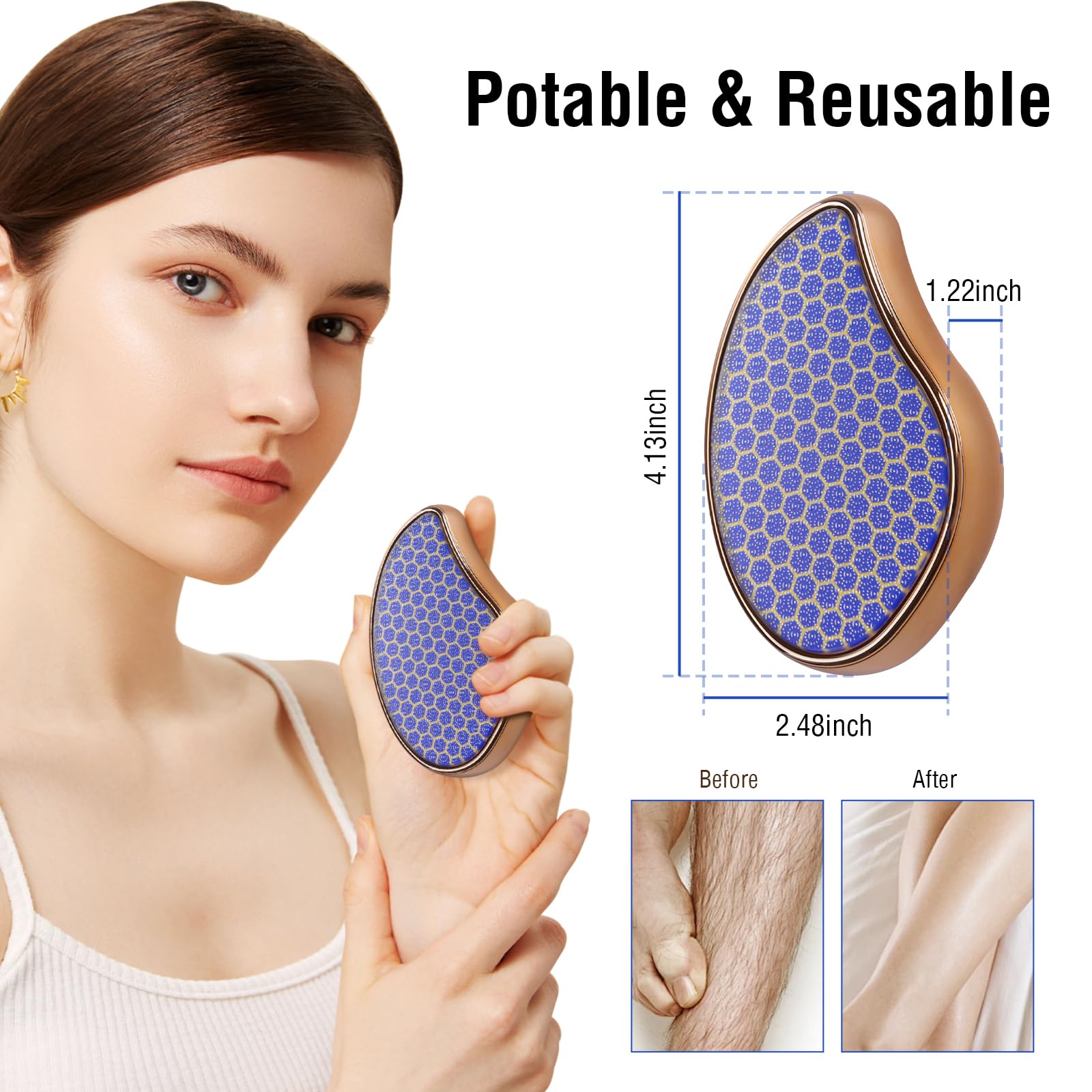 OUKEYA Glass Foot File Callus Remover: Nano Glass Heel Scraper for Feet Shower Foot Scrubber Pedicure Dead Skin Remover Shower Care Crystal Hair Remover Hair Eraser for Back Arms Legs 1PC