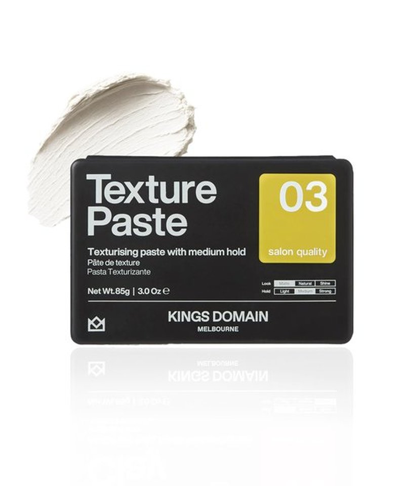 Kings Domain Melbourne Texture Paste | Matte Paste for Men | Medium Hold Styling Cream | Adds Natural Movement & Flexible Hold | 3oz Professional Grade