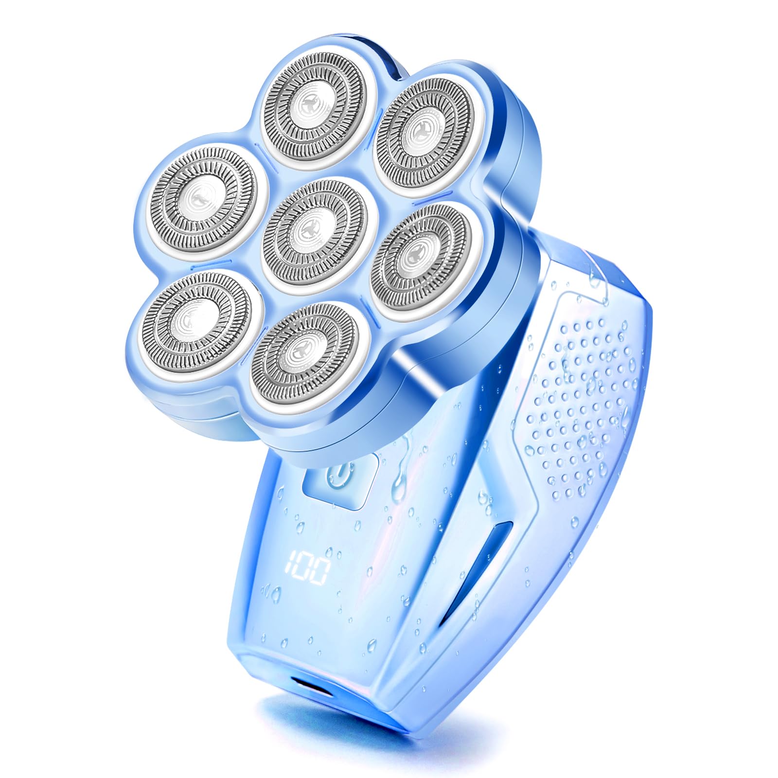 Electric Razors for Women Legs: 120min Long Time Use Rechargeable Body Shaver - Waterproof Wet Dry Hair Remover - Trimmer for Lady Face Public (Blue, M)