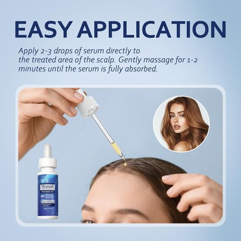 5% Minoxidil Hair Growth Serum for Men & Women with Biotin: Minoxidil for Men and Women, 5 Percent, Hair Regrowth Treatment, Extra Strength, 4 Fluid Ounces (2 Bottles)