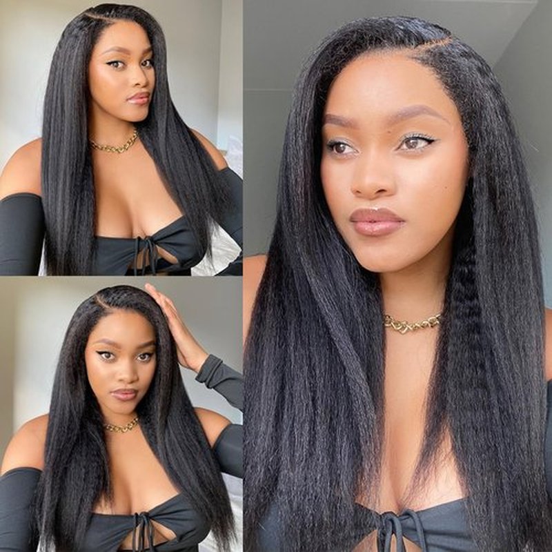 Kinky Straight Clip ins 18 Inch Clip in Hair Extensions Real Human Hair for Black Women Brazilian Remy Human Hair Extensions 110g 8Pcs Per Set with 20 Clips Double Weft Natural Black