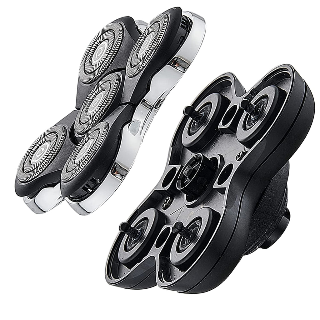 Upgraded Magnetic 5 Blade Replacement Head for Skull Shaver Pitbull Gold PRO & Palm Shavers – Floating Flex Heads, Wet/Dry Washable, Smooth Bald Head Shave (2 Pack)