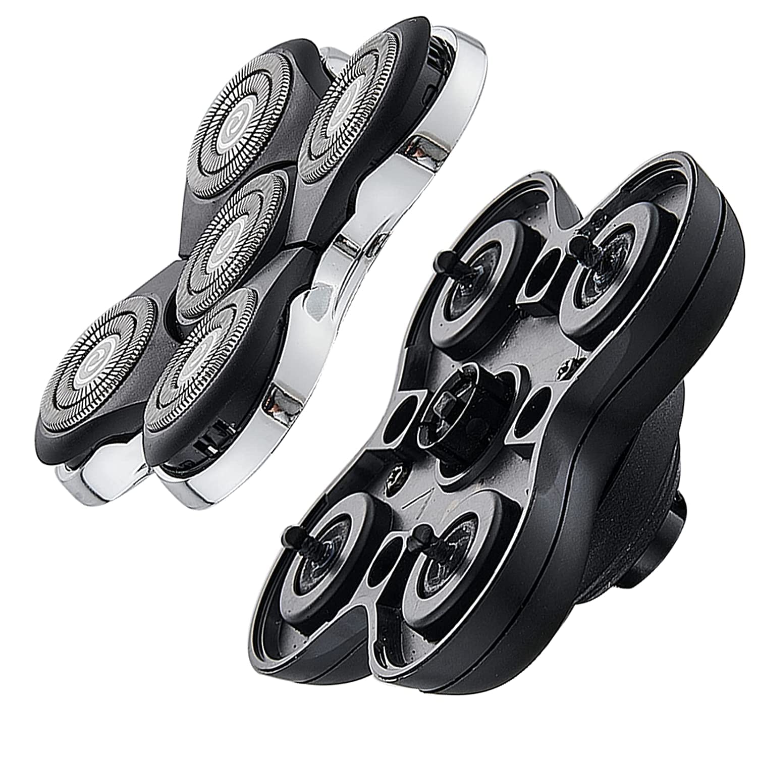 Upgraded Magnetic 5 Blade Replacement Head for Skull Shaver Pitbull Gold PRO & Palm Shavers – Floating Flex Heads, Wet/Dry Washable, Smooth Bald Head Shave (2 Pack)
