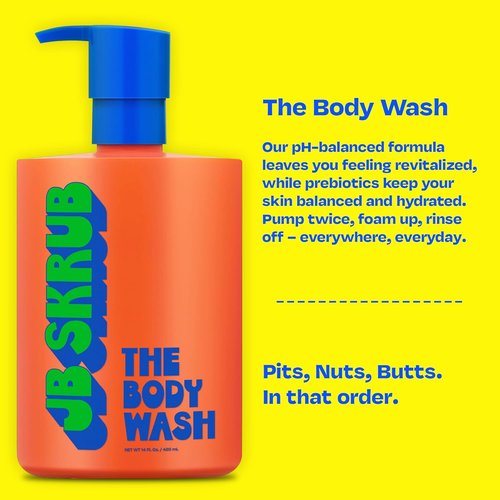 JB SKRUB Boys Body Wash - pH-Balanced Citrus Foaming Cleanser for Kids & Teens | 14 oz.