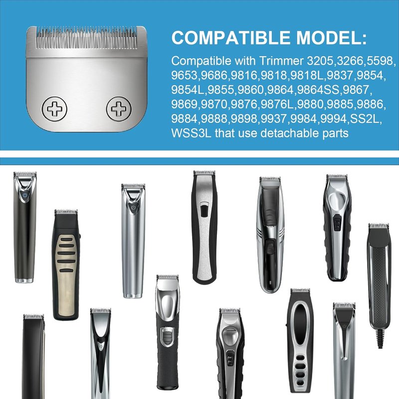WHAL Stainless Steel Replacement Blade - 30mm Detachable Standard Blade for Lithium Ion Trimmers