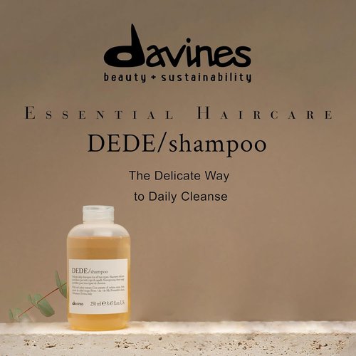 Davines DEDE Shampoo - Gentle Daily Cleanser for Medium & Fine Hair with Red Celery Extract | 8.45 Fl Oz (Pack of 2)