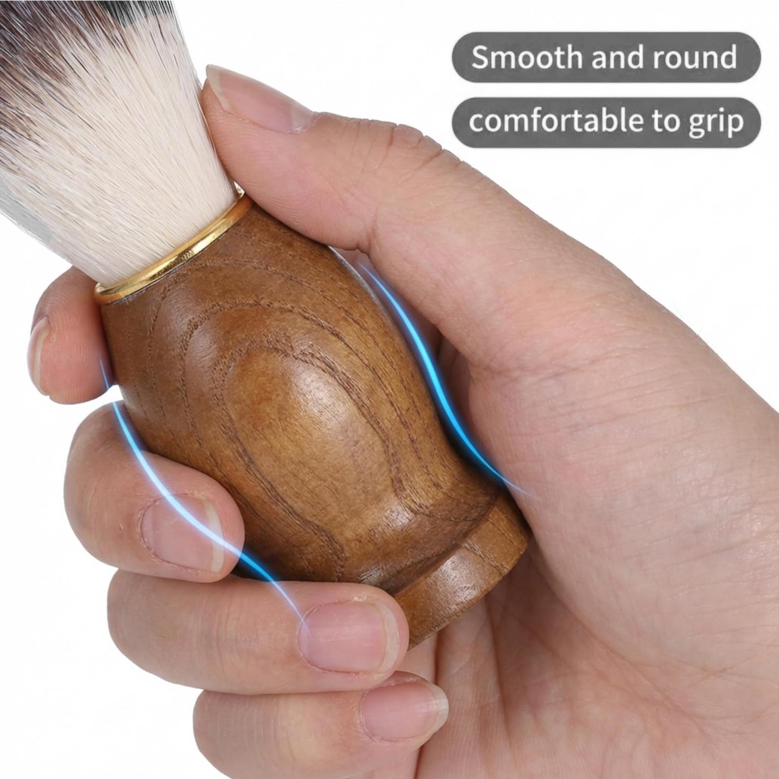 10 Pcs Wood Handled Badger Hair Shaving Brush Professional Salon Tools Beard Grooming Tool for Men Shave Accessory