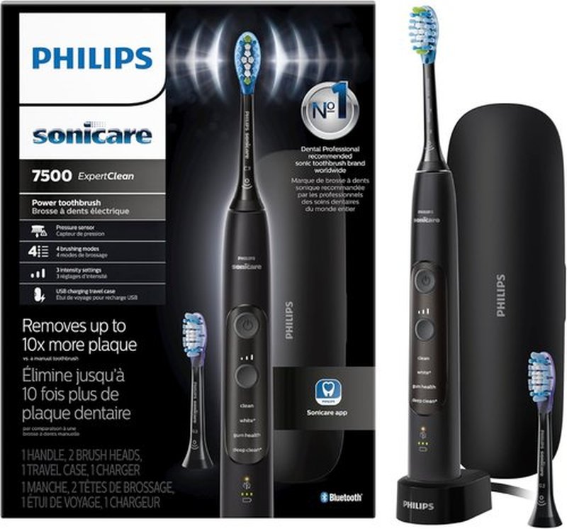 Philips Sonicare ExpertClean 7500 - Rechargeable Electric Toothbrush in Black | HX9690/05 Model