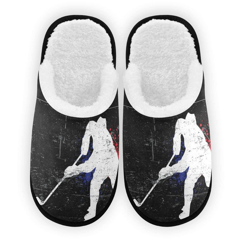 Umidedor Hockey Sport Slippers For Women Girls, Soft Memory Foam Non-Slip Indoor House Slippers Home Shoes for Bedroom Hotel Travel Spa