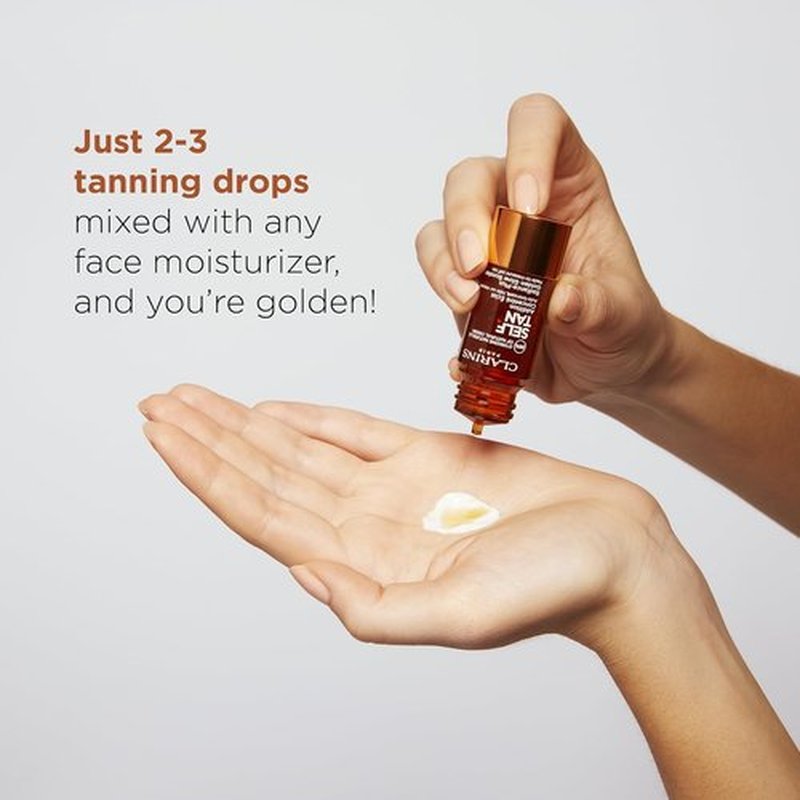 Clarins Self Tanning Face Booster - Natural, Buildable Tanning Drops for Hydrated Skin | 0.5 Oz