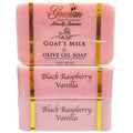 The Grecian Soap Company Goat Milk & Olive Oil Soap Bar 3-Pack – Black Raspberry Vanilla Scent, Natural Bar Soap, Moisturizing & Nourishing Body Soap Bars, Made in USA