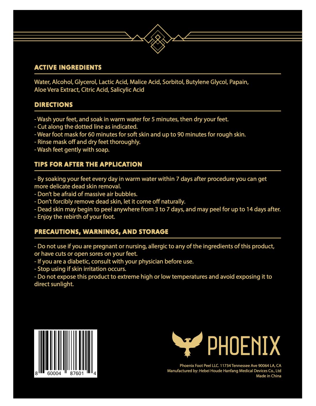 (Pack of 2) Phoenix Foot Peel for Men - Extra Large - Extra Strength - Exfoliating Dry Feet Treatment - Callus Remover - Unscented - Paraben and Fragrance Free