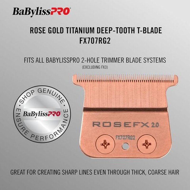 BaBylissPRO Deep-Tooth T-Blades Replacement for FX787, FX799 & LoPROFX Trimmers | Precision Outlining