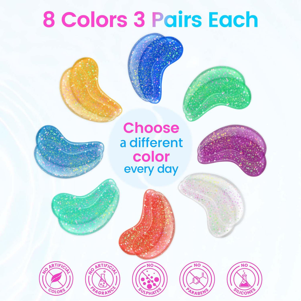 Onespring Eye Masks (8 Pairs) - Travel Essentials - Under Eye Patches for Dark Circles, Puffiness, Fine Lines with Collagen, Revitalises and Refreshes Your Skin, Bridesmaid Gift for Her