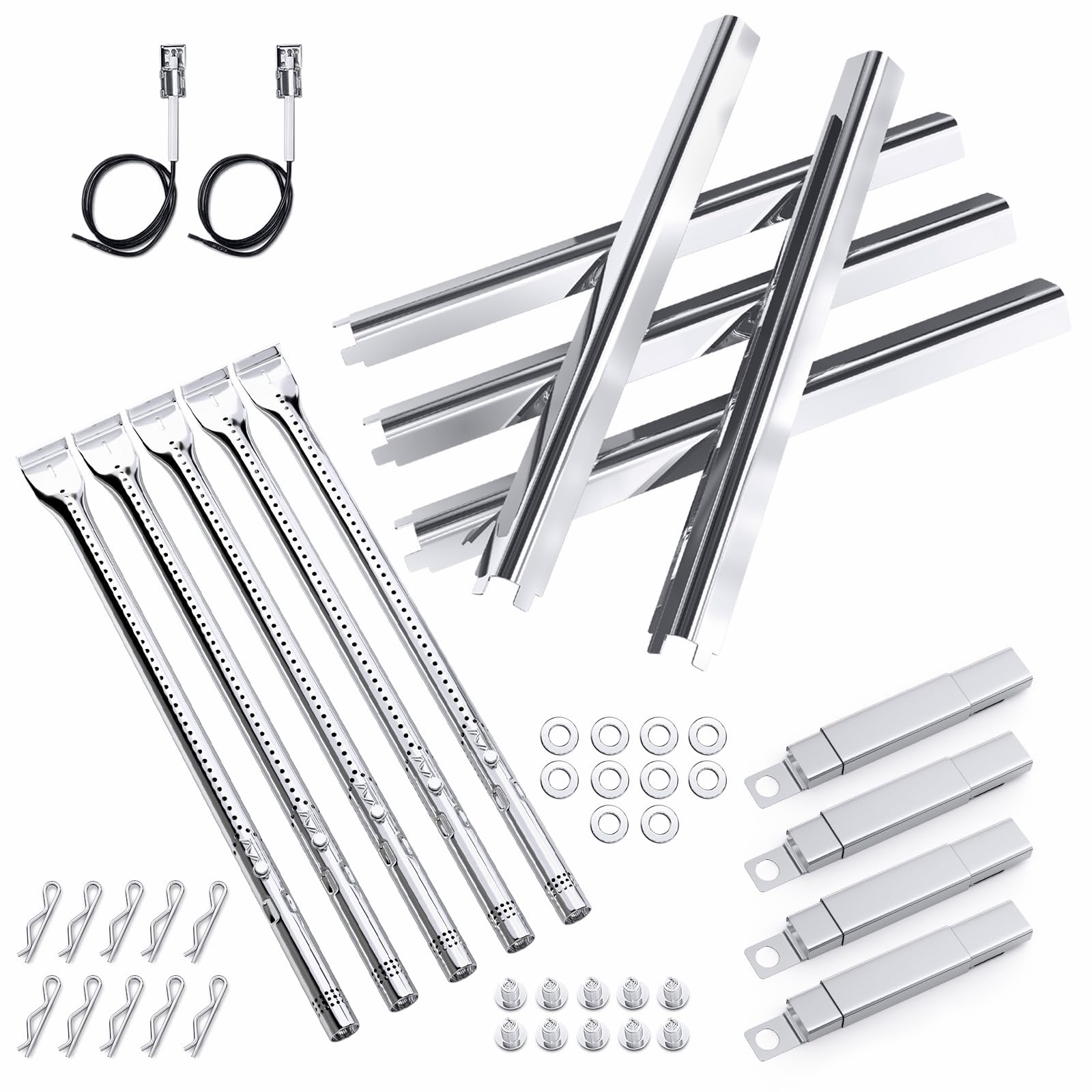 Grill Replacement Parts for Charbroil Performance 5 Burner 463448021 463450022 463451022, 4 Burner 463365021 463352521, Charbroil Grill Parts Include Heat Plate,Burner, Igniter,Crossover Tube