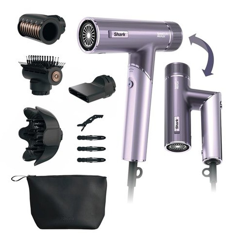 Shark SpeedStyle Pro Flex Hair Dryer System - High-Velocity, Lightweight, Ionic with Scalp Shield & IQ Speed | HD543PL
