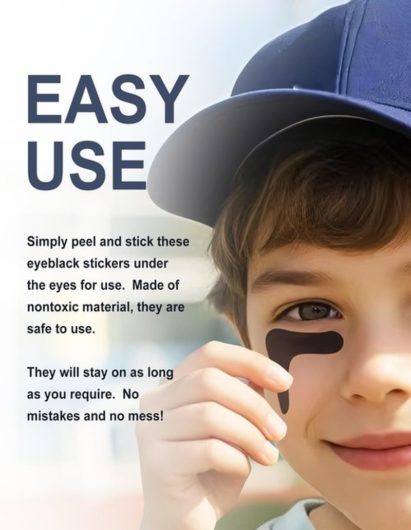 96 Pairs Eye Black Stickers, Breathable Sports Eye Strips Baseball Football Softball Accessories Face Eyeblack Stickers for Party Game Sport Supplies, Baseball Mom Accessories (Mixed, 96 Pairs)