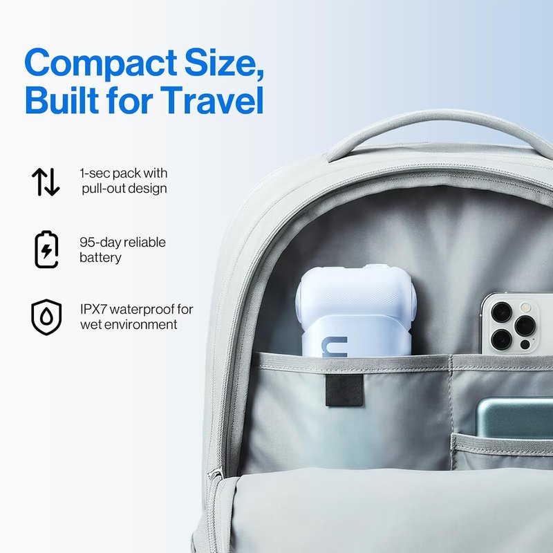 Usmile C10 Portable Water Flosser - Travel-Friendly Design, 95-Day Battery Life, 4 Modes, 180ml Tank, IPX7 Waterproof (Blue)
