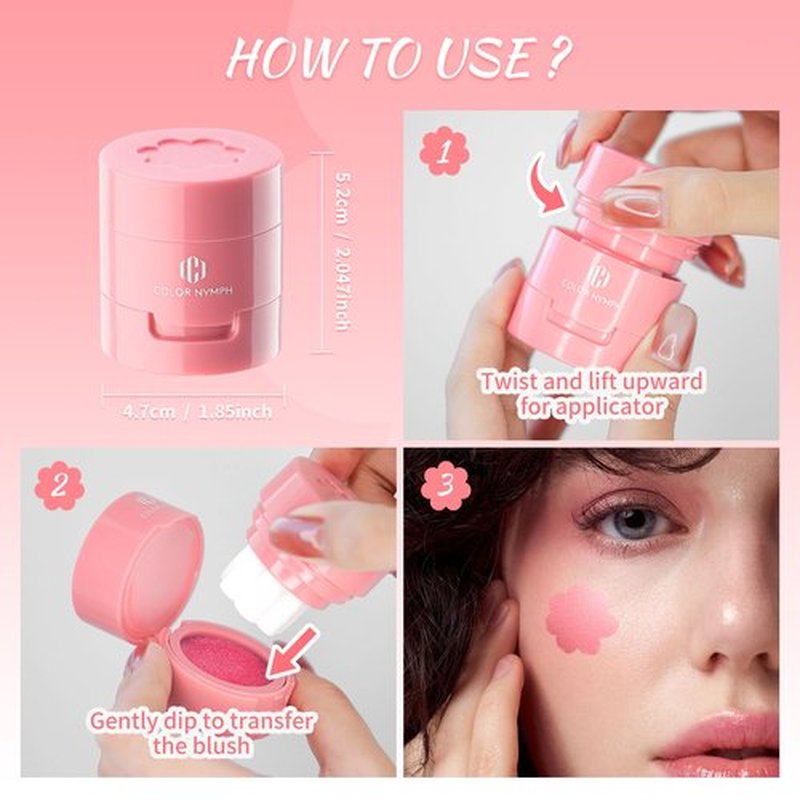 Color Nymph Liquid Stamp Blush, Multi-Use Face Blusher丨Makeup Blush for Eyes, Lips & Cheeks, Hydrating, Buildable & Long-lasting Formula, Vegan & Cruelty-free (Misty Rose)
