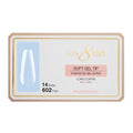 Cre8tion Soft Gel Nail Tips, Long Coffin Shape, 602 Tips in 14 Sizes (00-9) for Professional Nail Extensions