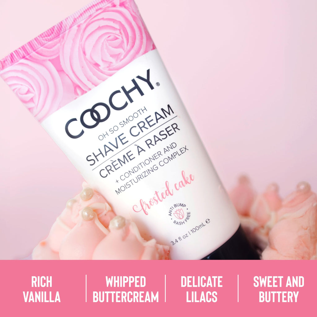 Coochy Shave Cream - Moisturizing Shave Lotion - Gentle Intimate Shaving Cream - For Bikini Area, Underarms, Legs & More - Rash-Free, Hydrating Formula - 12.5 oz, Frosted Cake