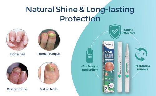 Toenail Treatment & Nail Repair Pen, Nail Strengthener and Care Solution for Damaged, Brittle Nails – Gentle Botanical Formula, Easy Twist Pen – 2 Packs × 2 (4 Pens Total)