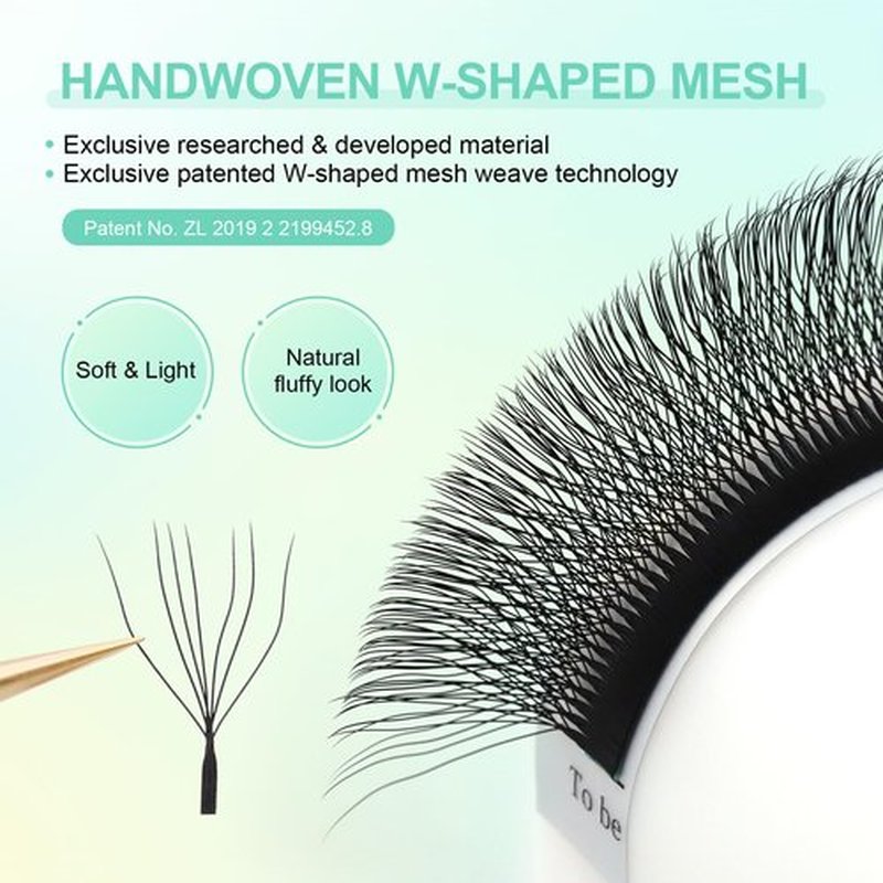 NAGARAKU W Shape Eyelash Extension 7D Cluster Premade Fans Eye Lashes Faux Mink Matte Black Easy Fanning False Eyelashes (0.07mm D curl 8-15mm Mix)