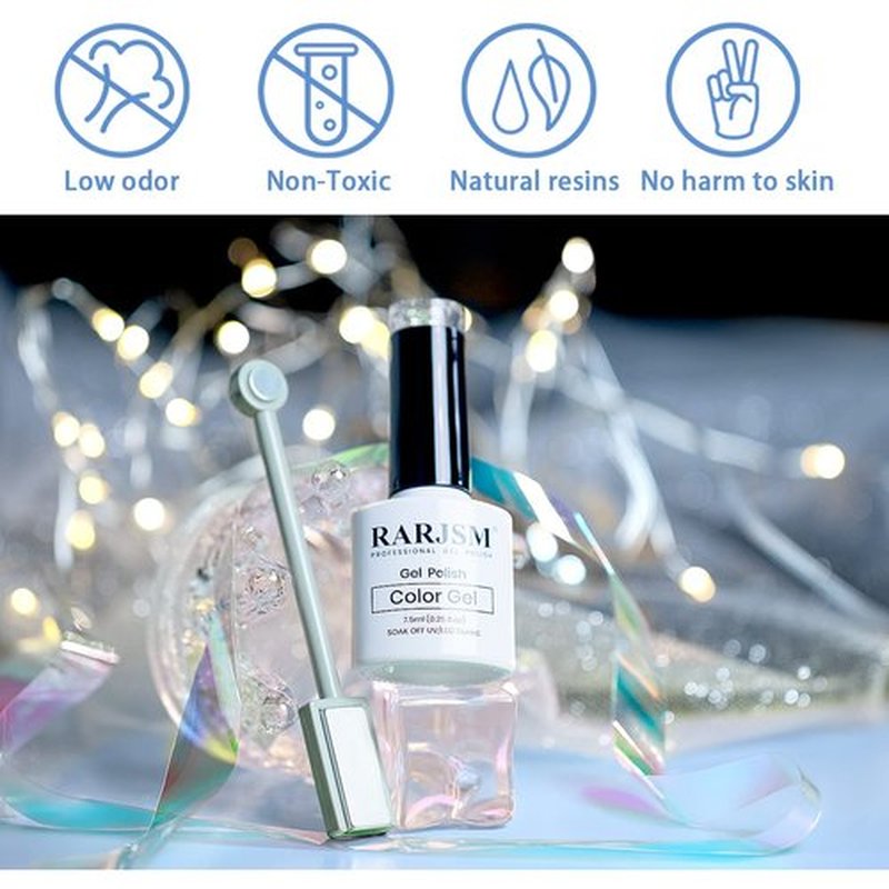RARJSM Cat Eye Gel Nail Polish, Gel Polish Galaxy Rainbow Effect Universal Silver Holographic Glitter with Magnet Soak Off U V L E D DIY Manicure Art for Salon Designs and Home DIY 7.5ML/0.26fl oz