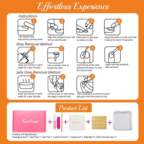 Handmade Press On Nails Almond, Fruit 3D Press On Nails Medium, Orange 3D Nails Strawberry Lemon Fruit With Bubble For Women Gift, Reusable Stick On Fake Nails Kit With Nail Glue(Fruit Fiesta-L)