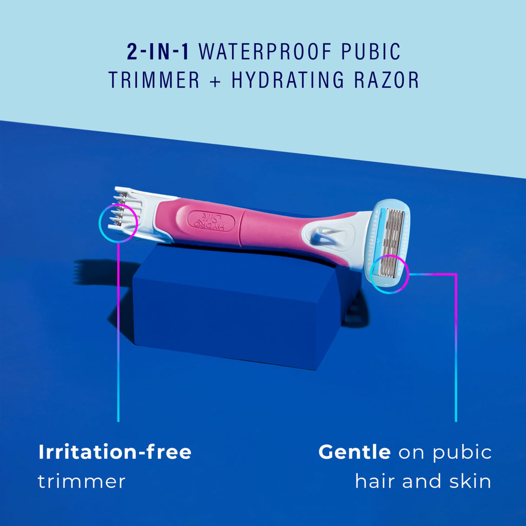 Schick Hydro Silk TrimStyle Moisturizing Razor for Women with Bikini Trimmer,1 Count (Pack of 2)