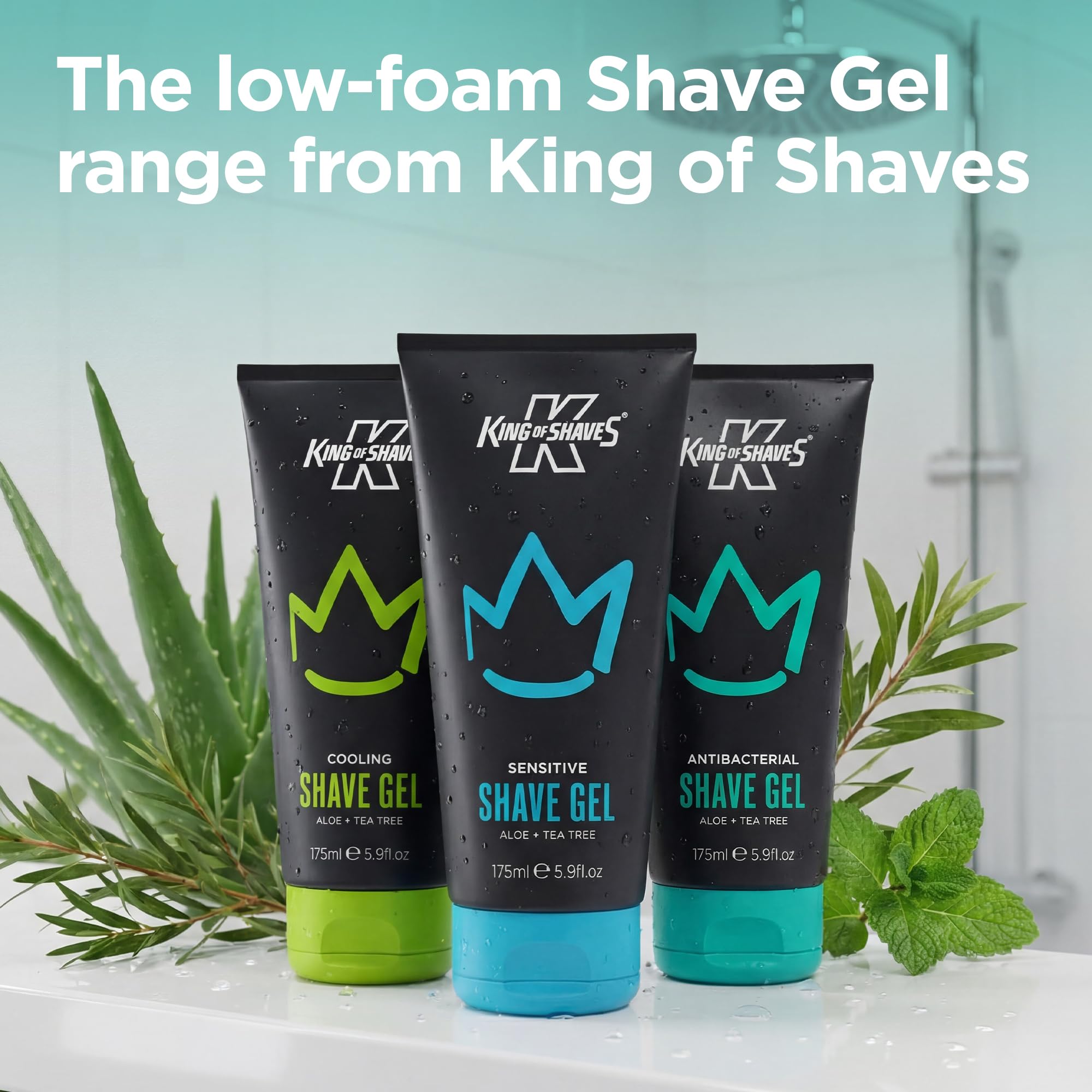 King of Shaves Antibacterial Shave Gel for Sensitive Skin 2 x 5.92 fl oz
